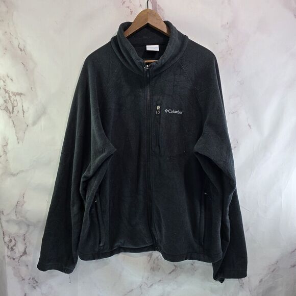 Columbia Jacket Mens XL Black Full Zip Fleece Interchange Sweater Mock Neck - Picture 1 of 11